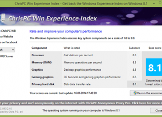 Как узнать индекс производительности Windows 8.1