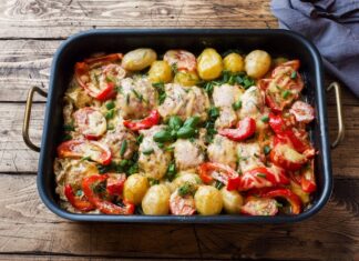 Картофельная запеканка с фаршем в духовке