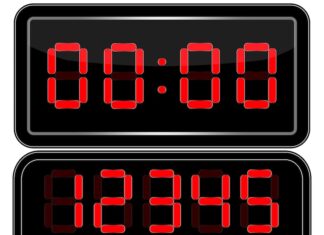 Настройка даты на электронных часах с 4 кнопками