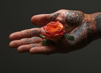 Тату роза на кисти: значение для мужчин