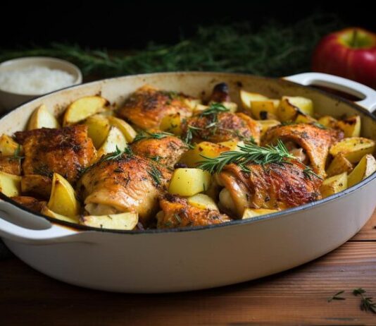 Горшочек с курицей и картошкой в духовке