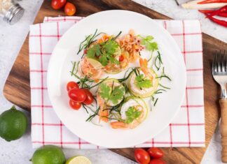 Пошаговый рецепт салата с кальмарами