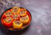 Фаршированный перец в духовке: половинки с фаршем