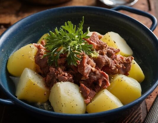 Картошка в горшочке с мясом