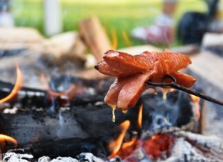 Копчение сала в коптильне горячего копчения