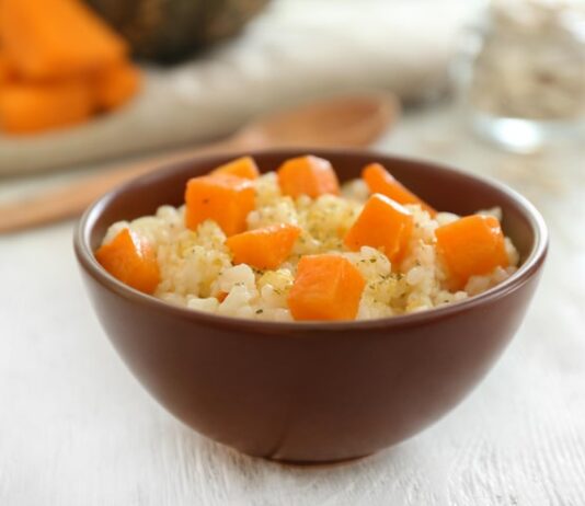 Тыквенная каша на воде с рисом