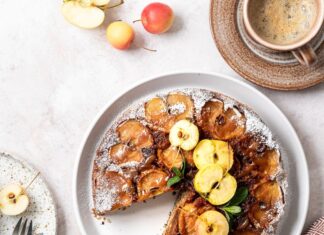 Кефирные яблочные кексы в духовке