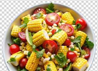 Салат с кукурузой и овощами