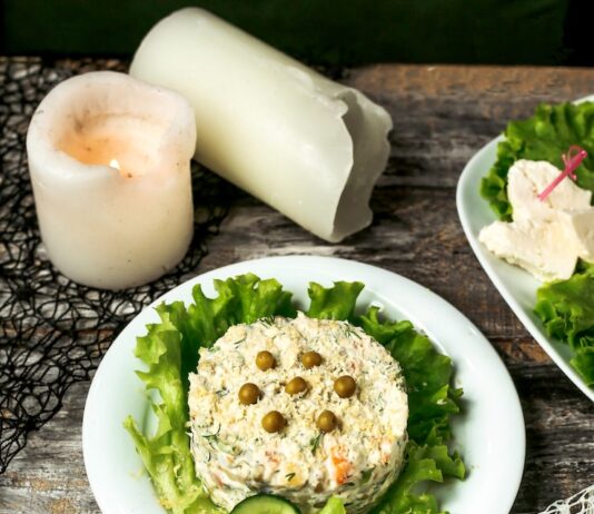 Печеночный салат из трески