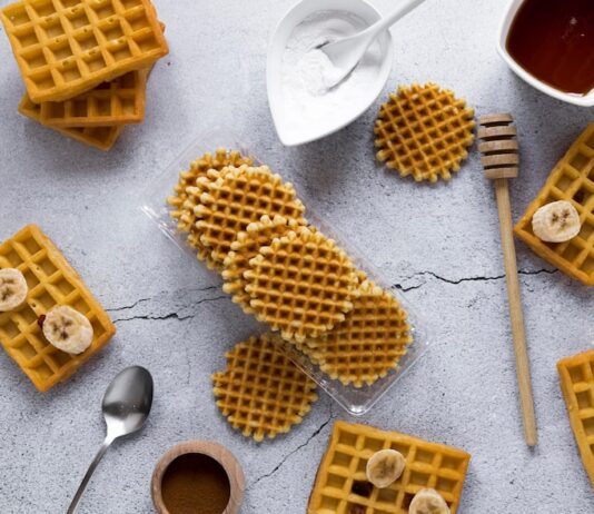 Вафли на воде в вафельнице